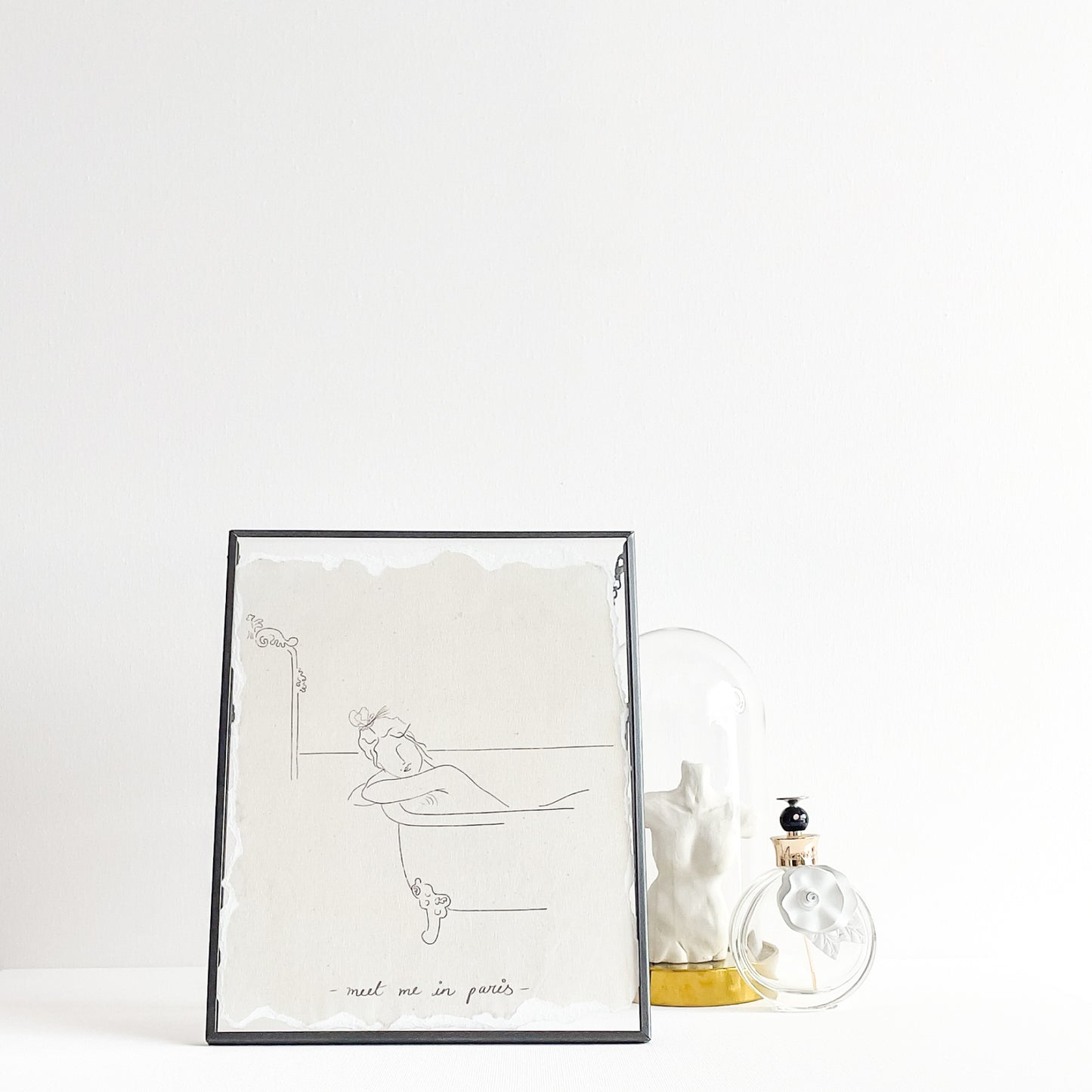 Paris hand illustrated print with metal easel frame. Dubai | Sharjah | Mellow | Buy now on MellowOfficial.com