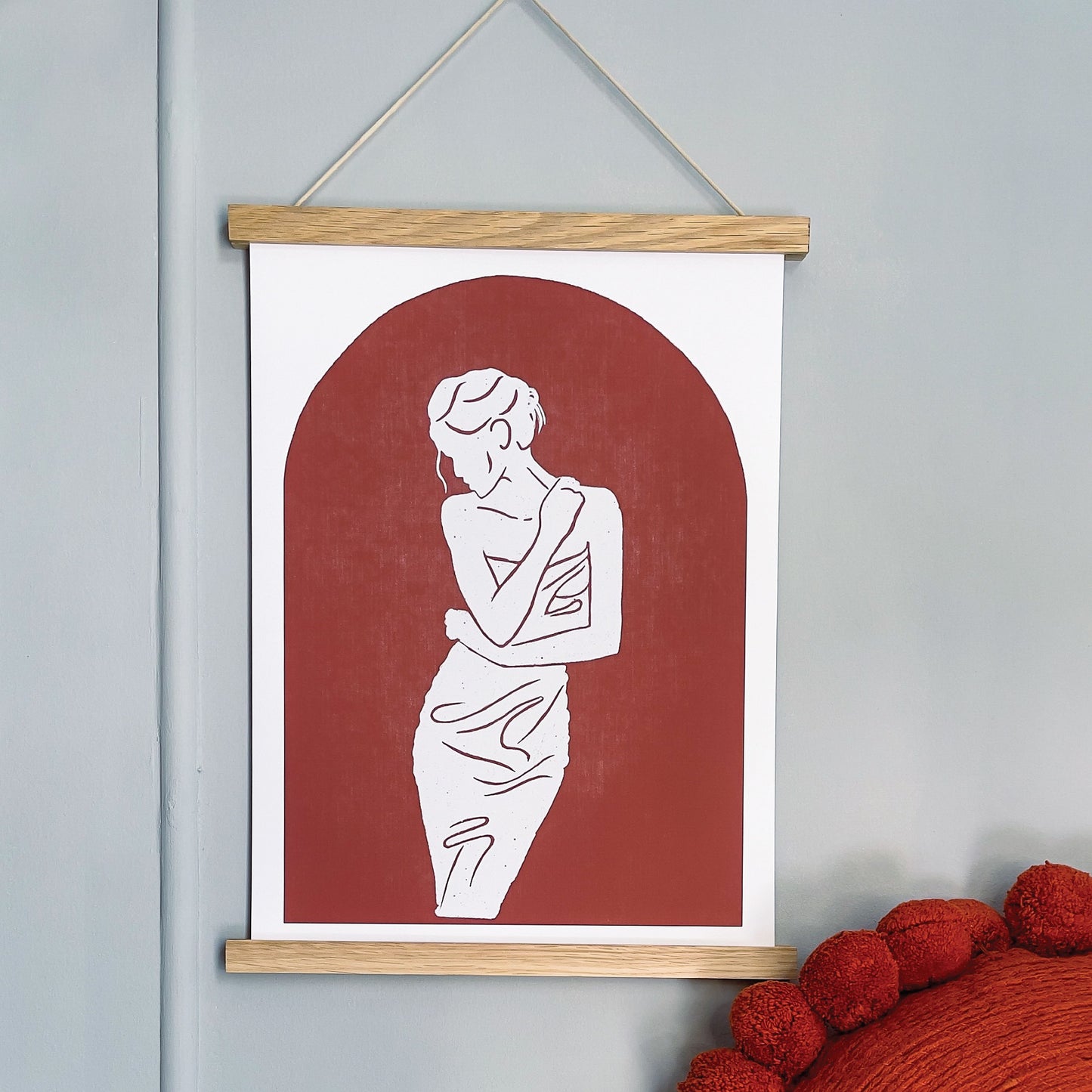 Dune wrap - Hand illustrated poster with wooden magnetic frame. Dubai | Sharjah | Mellow | Buy now on MellowOfficial.com